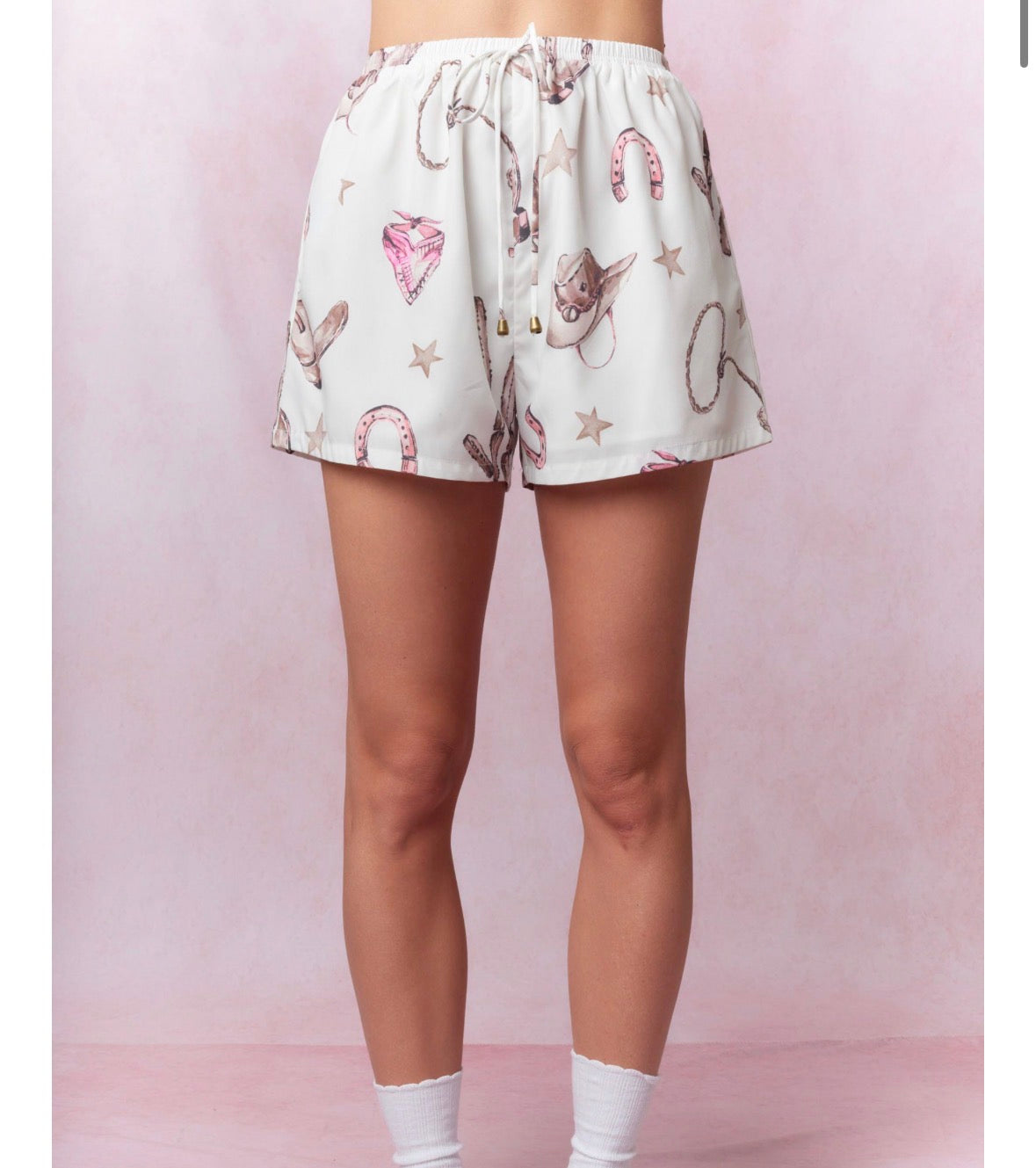 White Cowboy Shorts