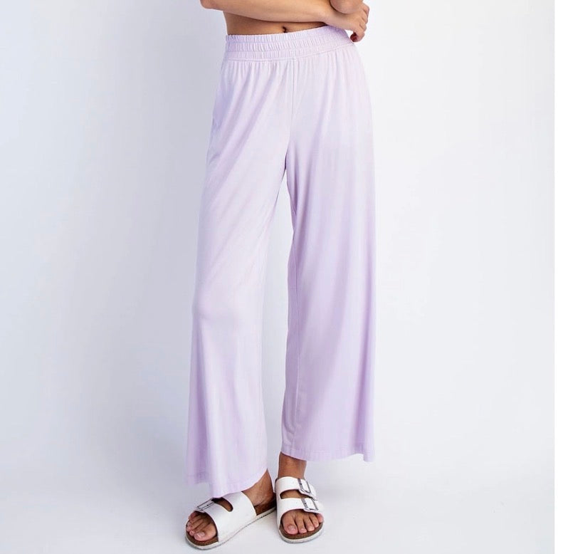 Lilac Cropped Wide Leg Pants