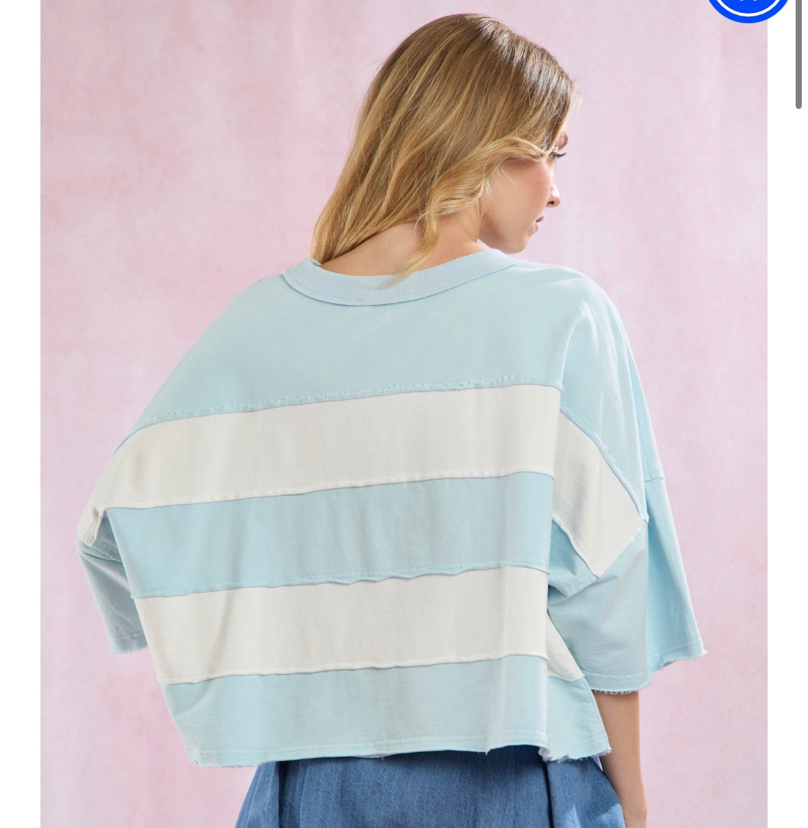 Sky Blue Stripe Top