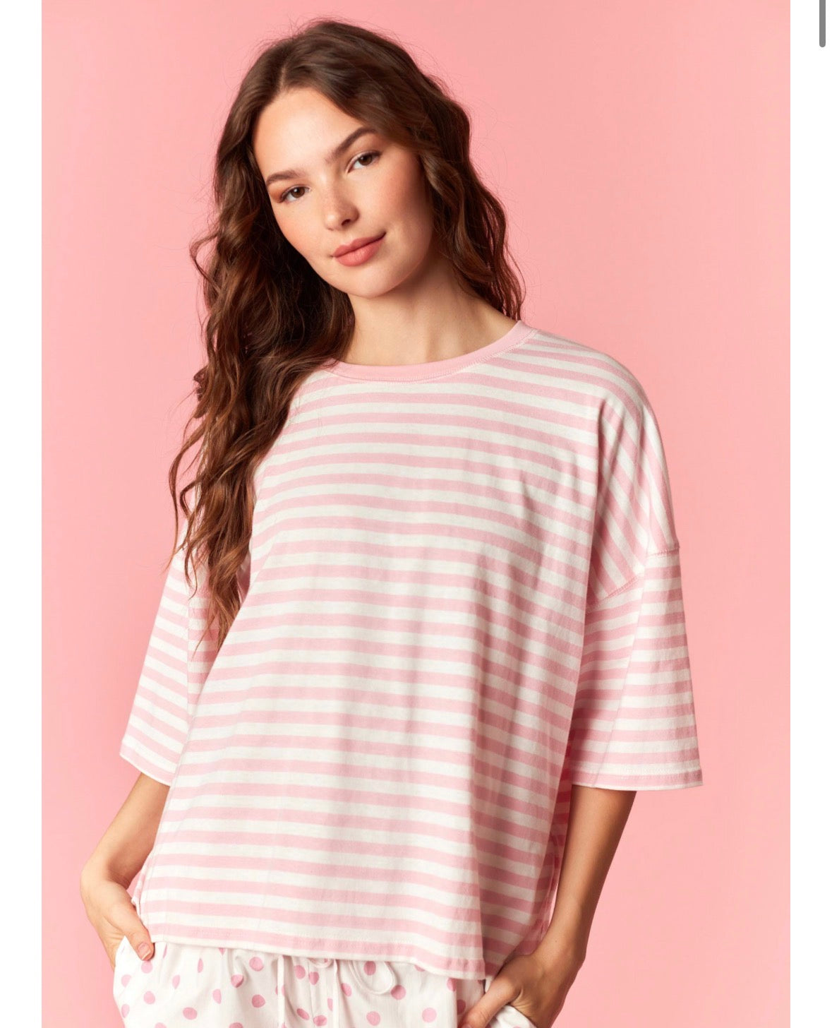 Basic Pink Striped Top