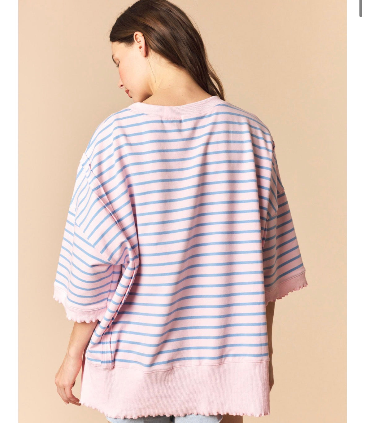Pink/Blue Stripe Top