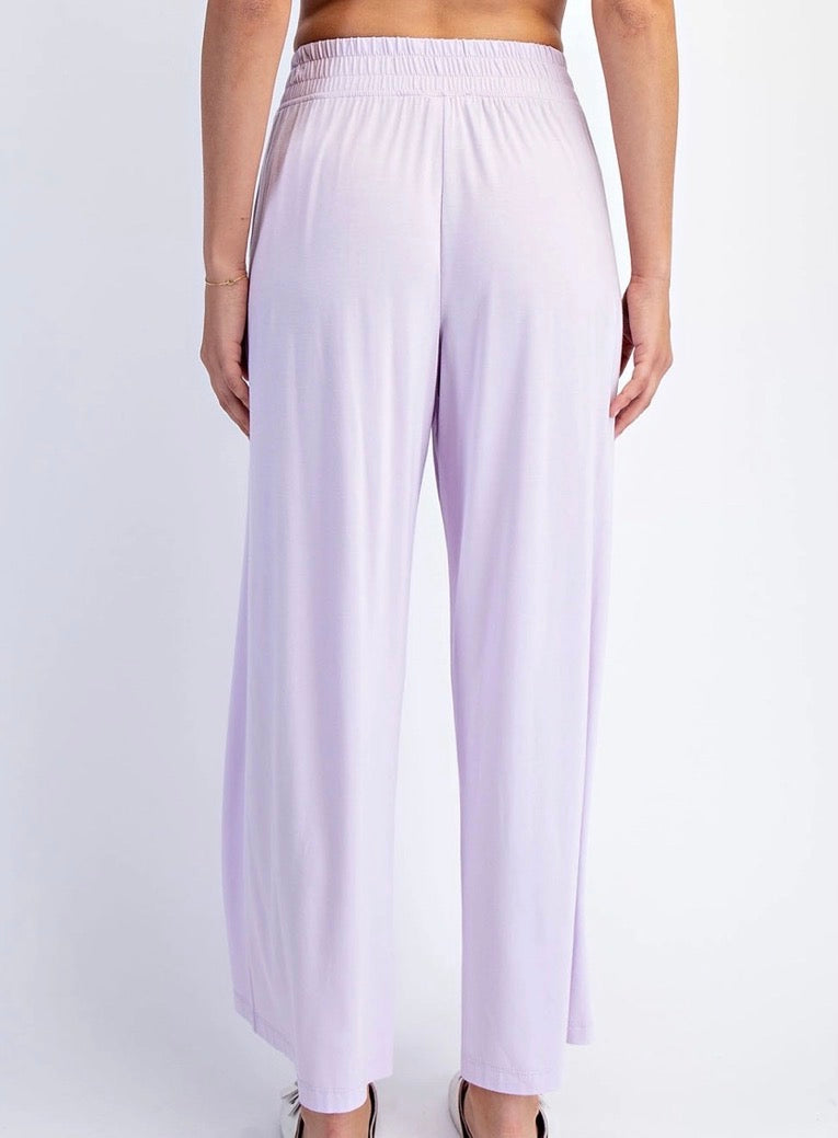 Lilac Cropped Wide Leg Pants