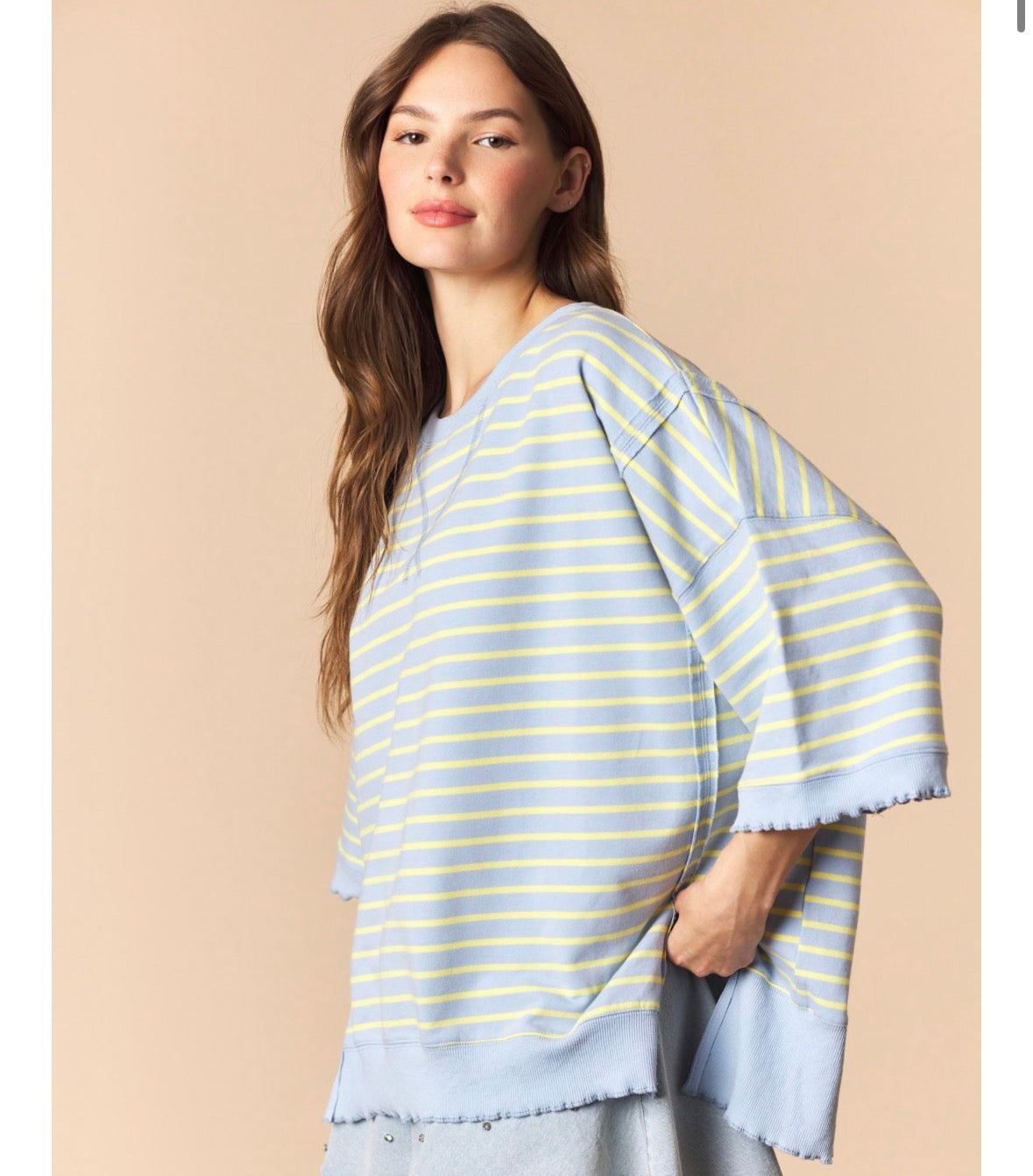 Lemon/Blue Striped Top