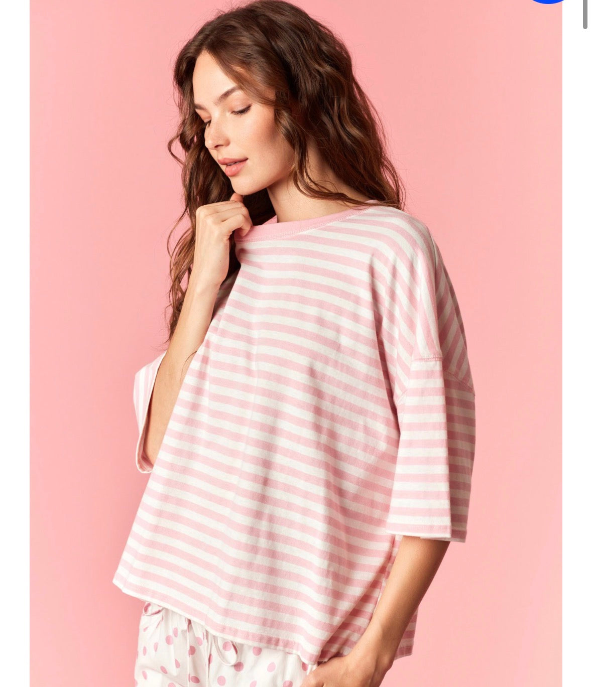 Basic Pink Striped Top