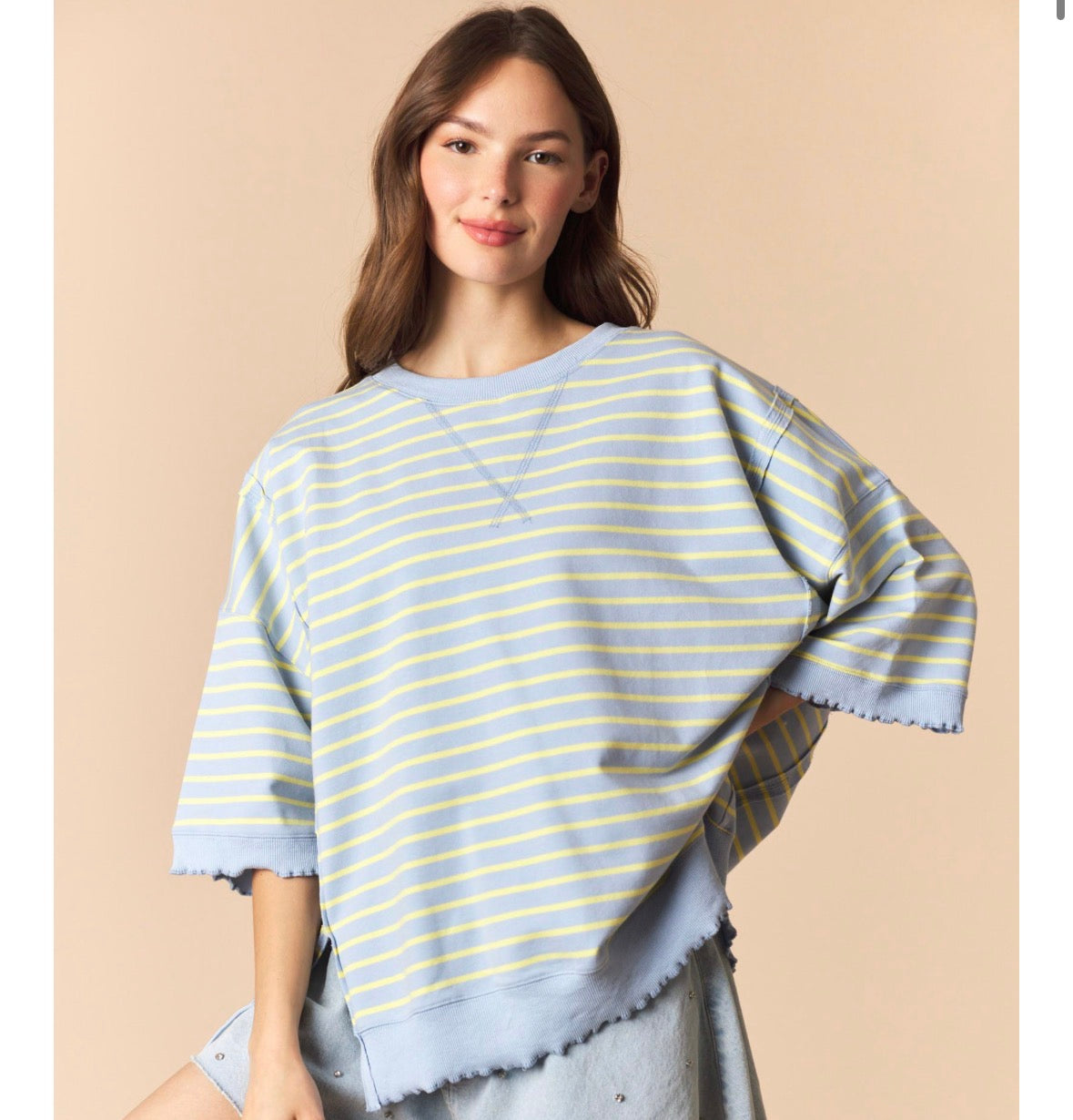 Lemon/Blue Striped Top