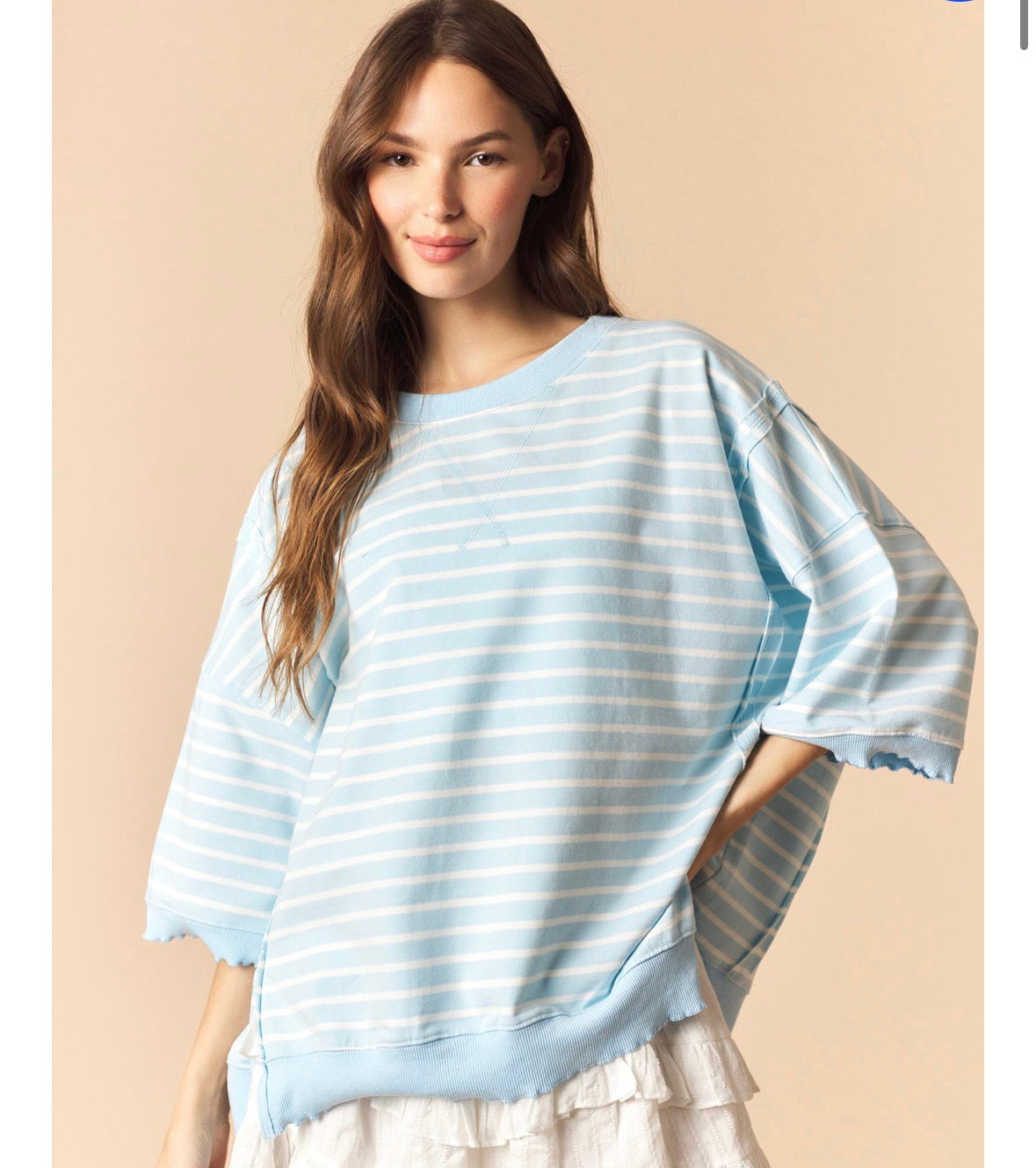 Blue/White Striped Top
