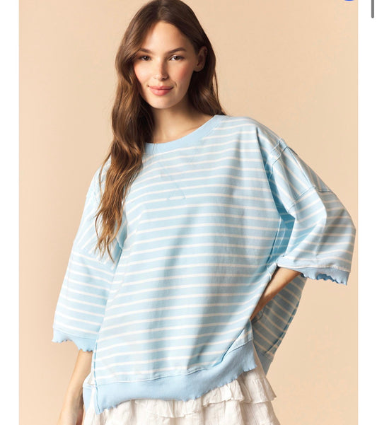 Blue/White Striped Top