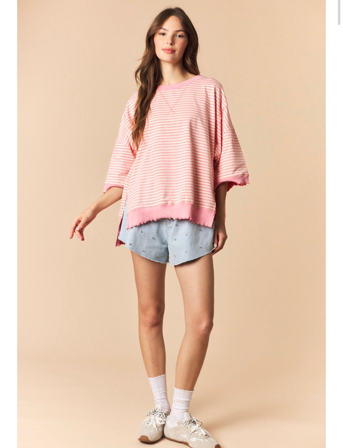 Peach Striped Top