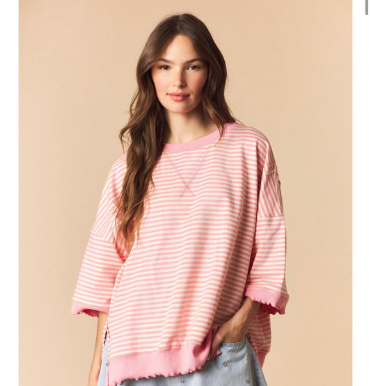 Peach Striped Top