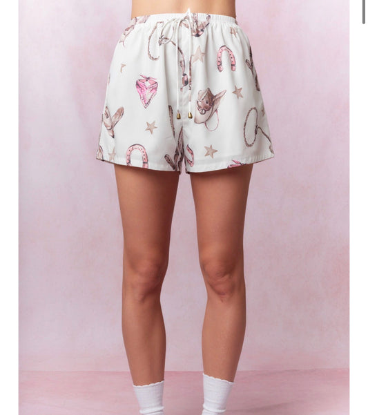 White Cowboy Shorts