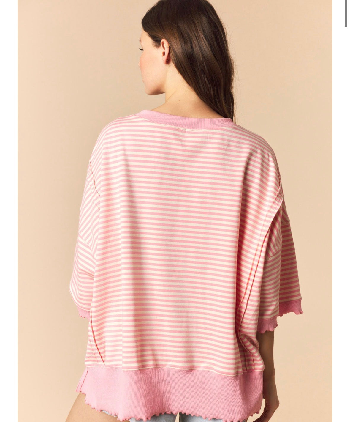 Peach Striped Top
