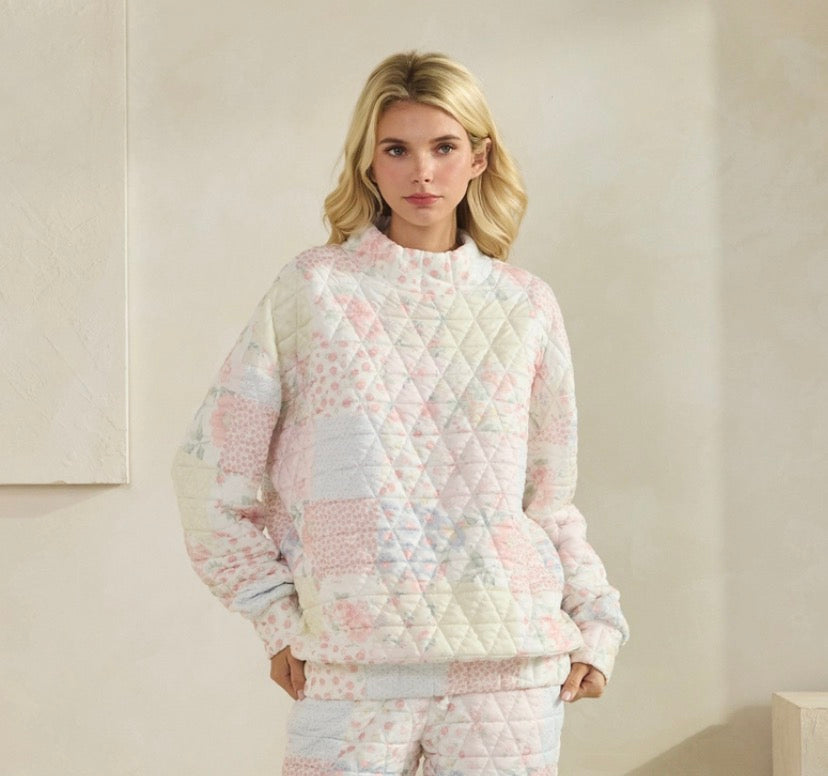 Quilted Mockneck Top