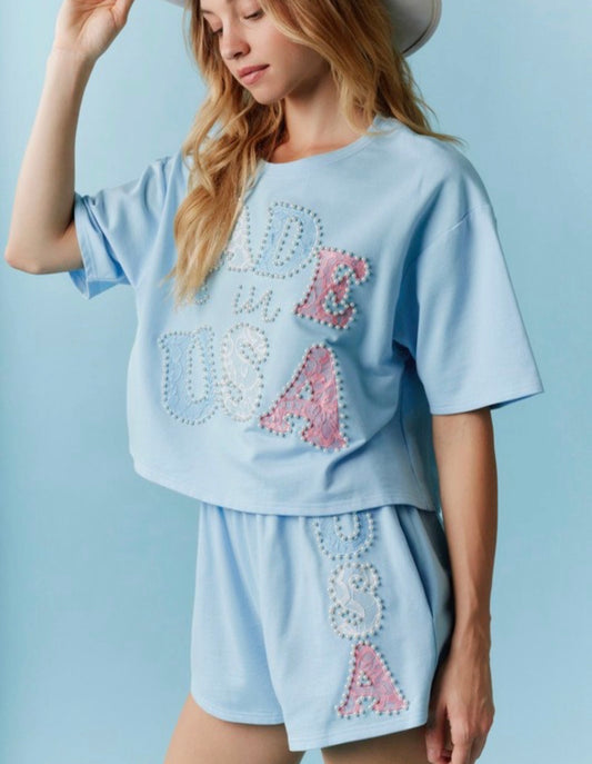 Blue USA Top Set of 6