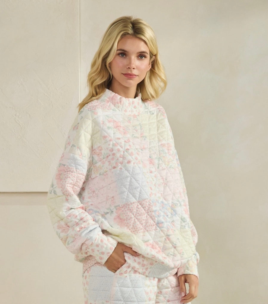 Quilted Mockneck Top
